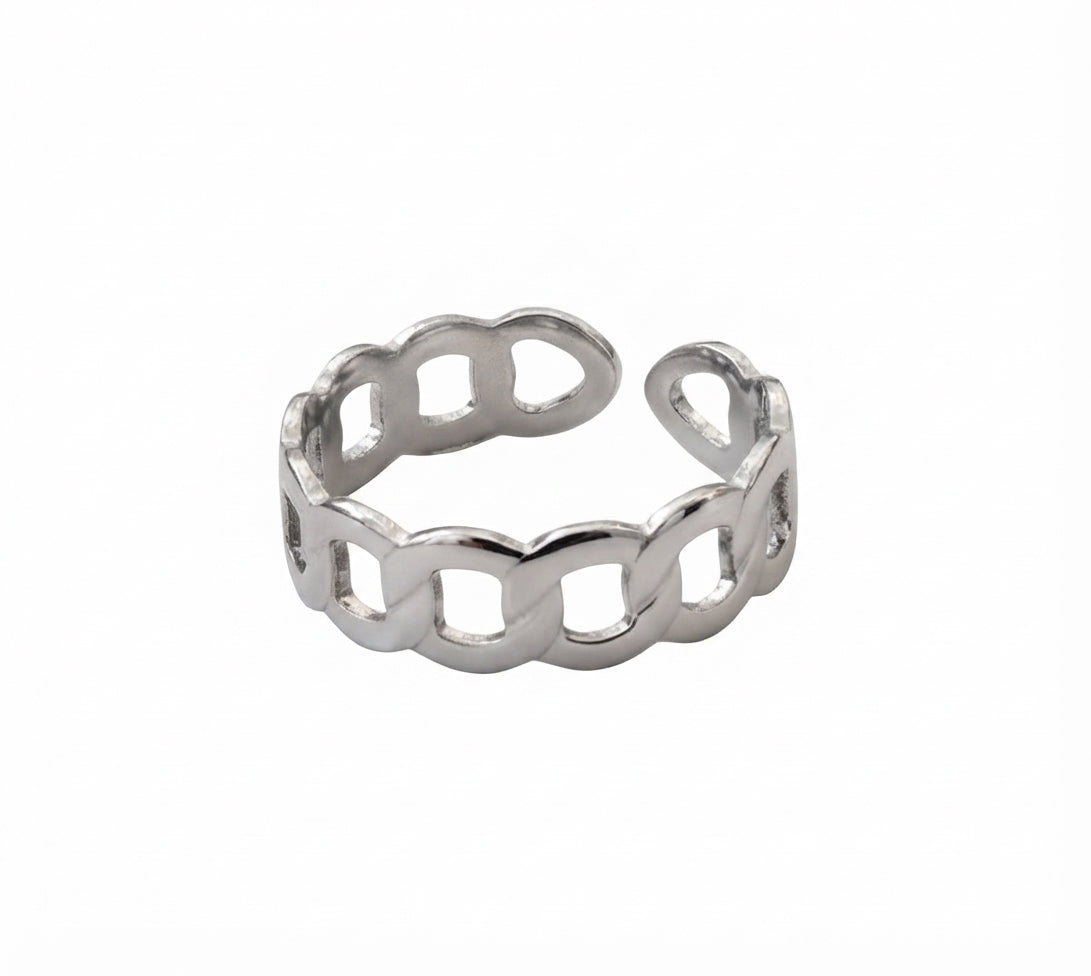 Fantasía fina ANI.55 Anillo de canastita plateado