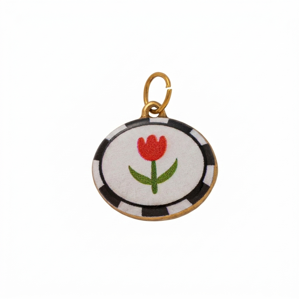CHARM.39 Charm de tulipán rojo