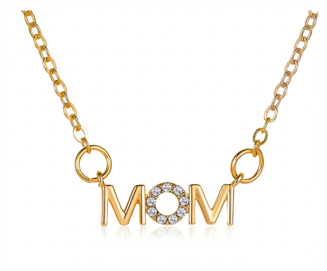 Baño de oro 18K.47 Collar mom dorado