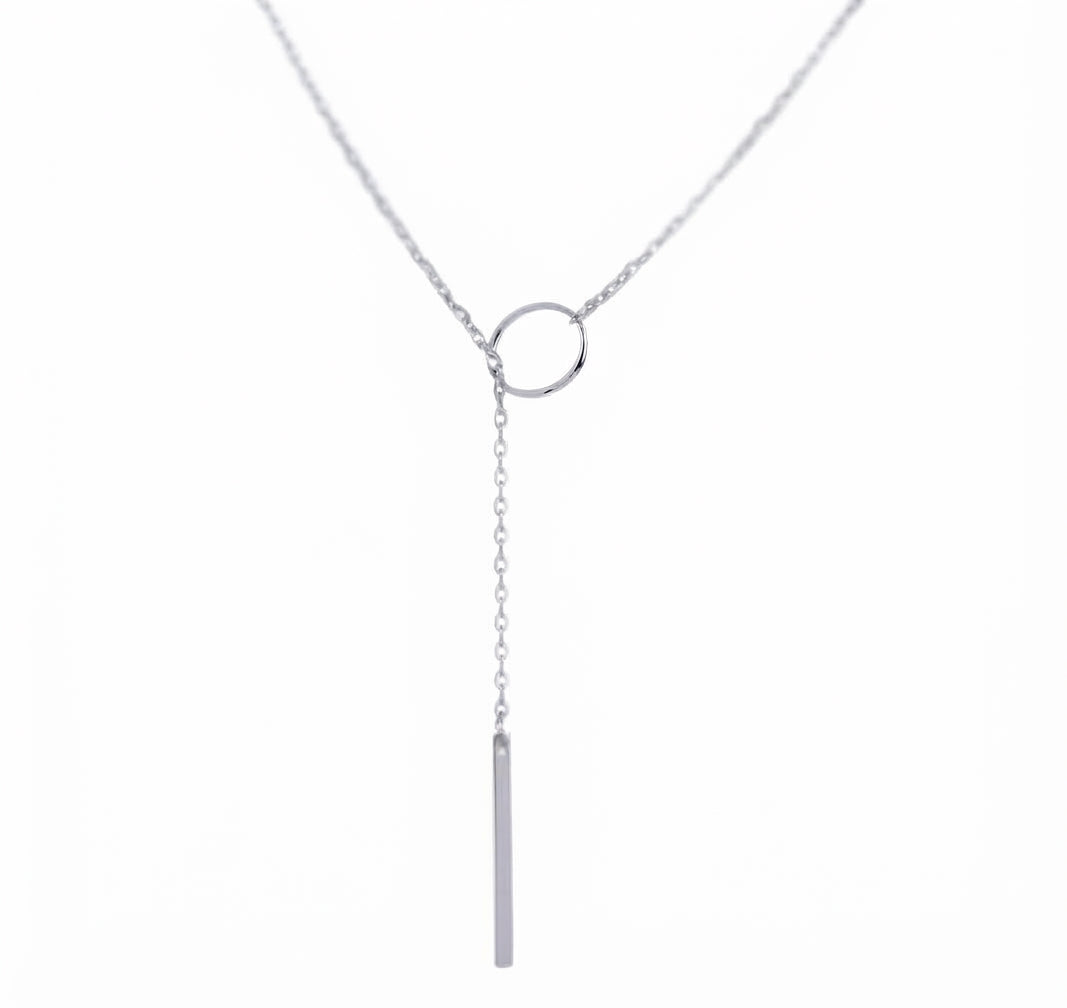 Fantasía fina CO.23 Collar boho circular plateado
