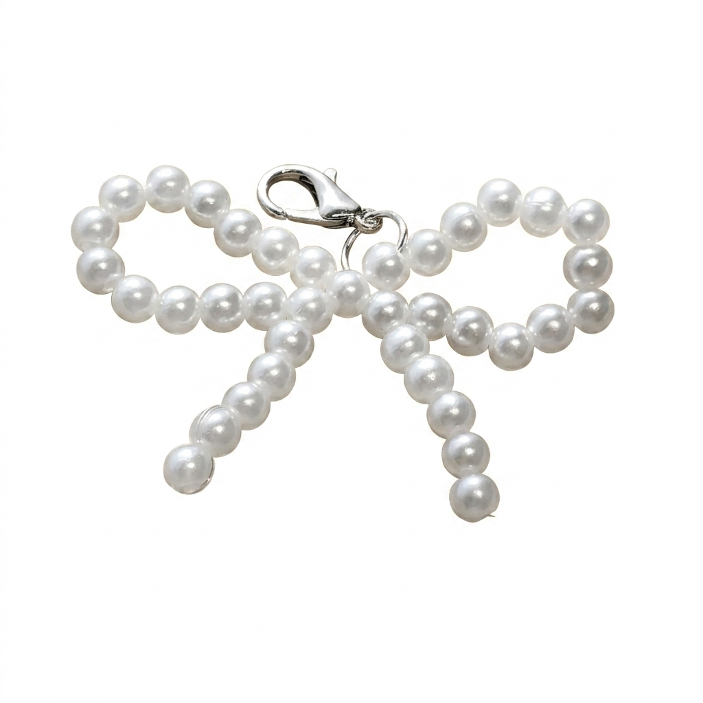 CHARM.6 Charm de tenis moñita blanca