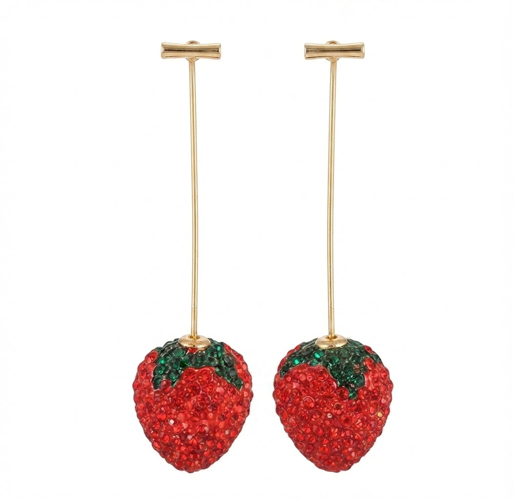 Fantasía fina ARE.168 Aretes largos de fresa