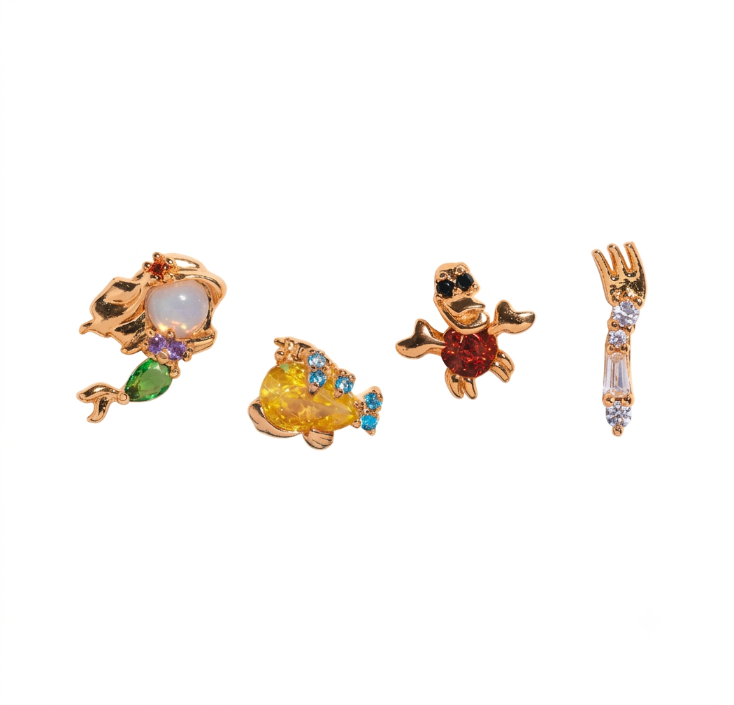 Baño de oro 18K.190 Piercing Disney la sirenita