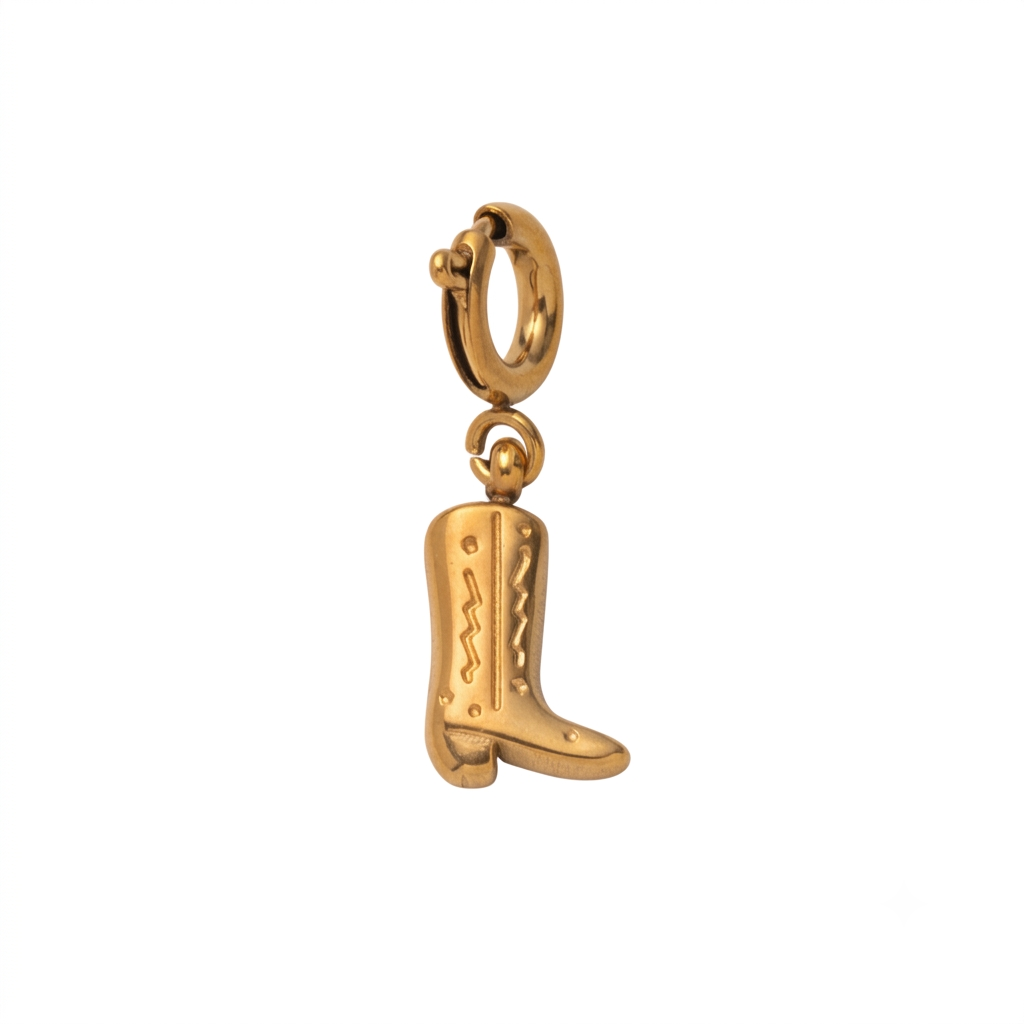 CHARM.49 Charm de bota dorada
