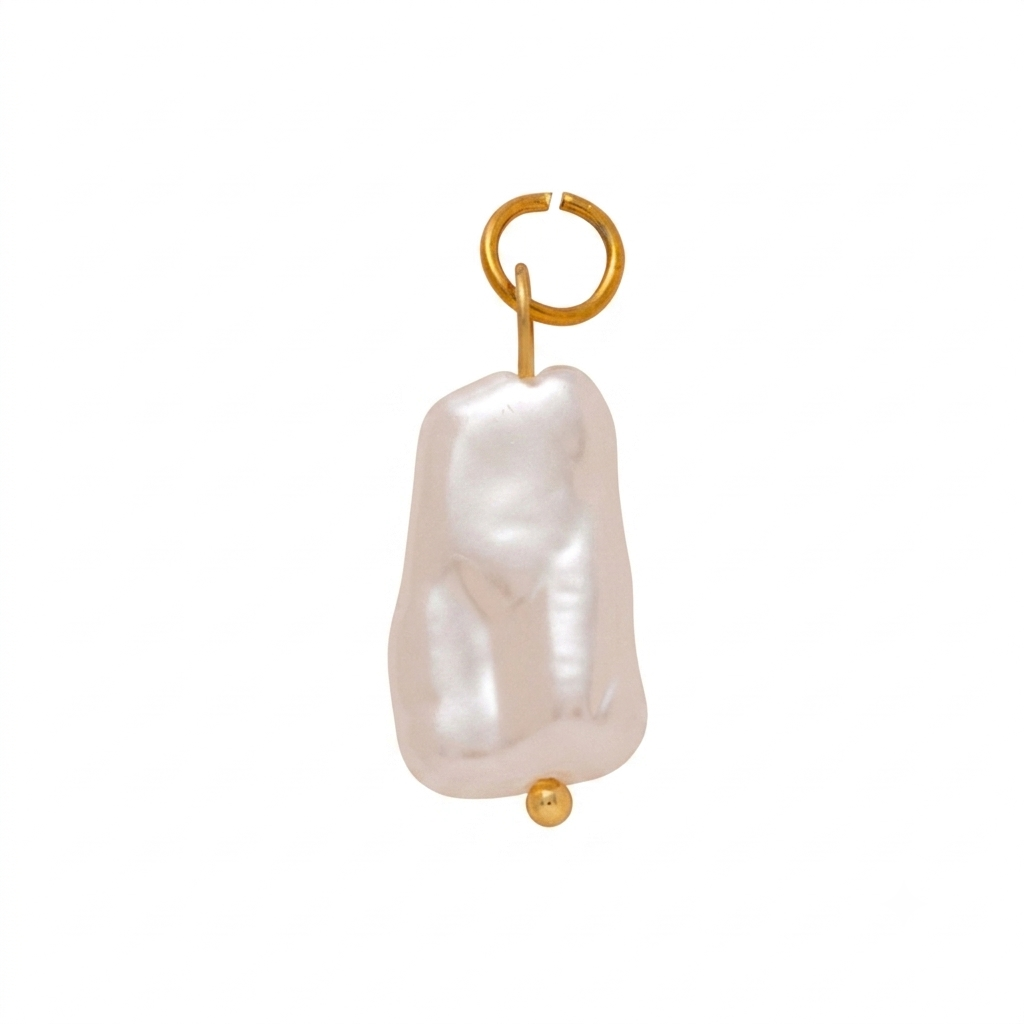 CHARM.22 Charm de perla blanca