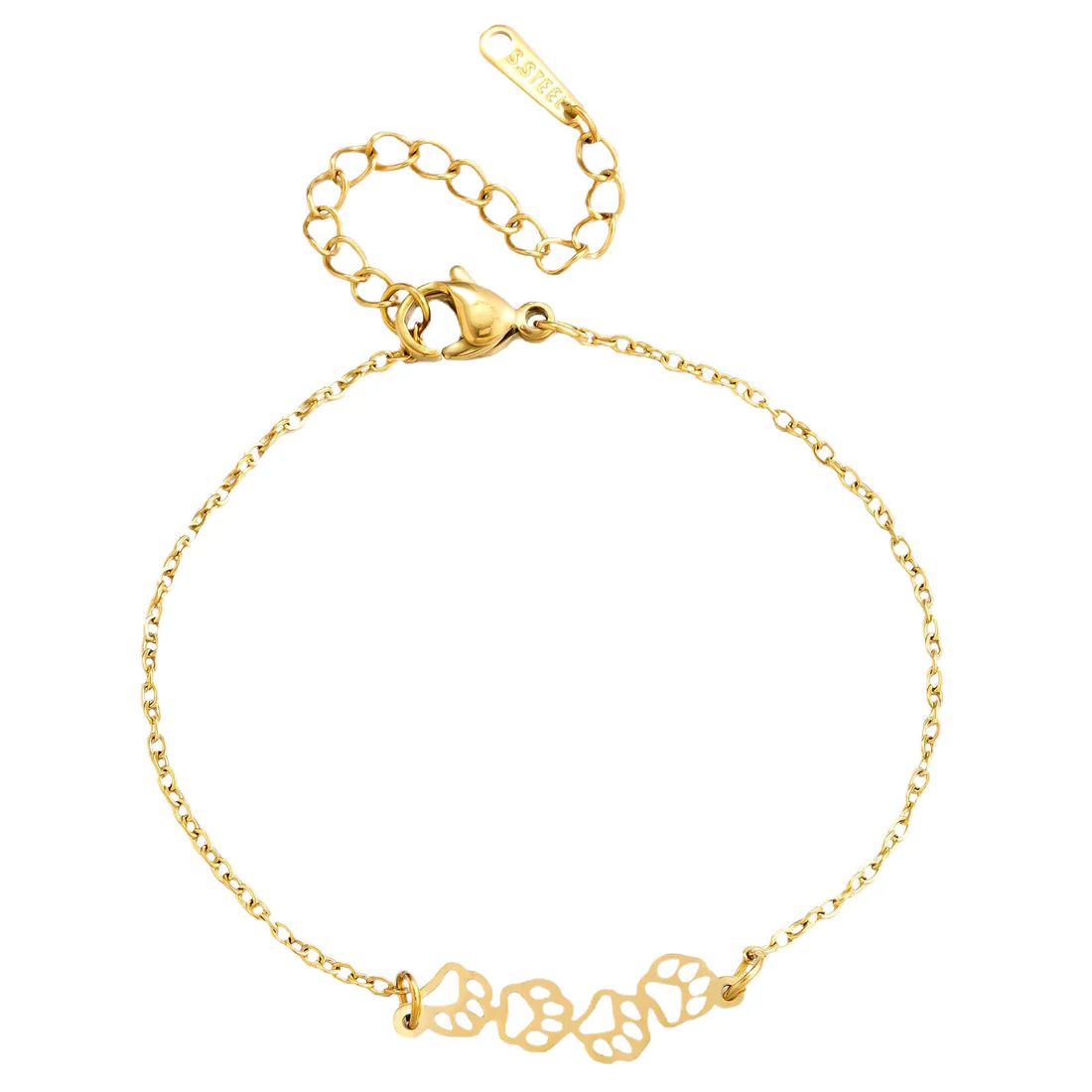 Baño de oro 18K.236 Pulsera de huellitas