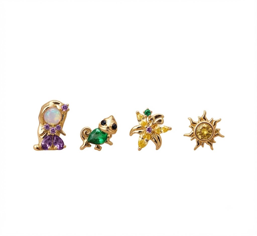 Baño de oro 18K.185 Piercing Disney Rapunzel baño de oro