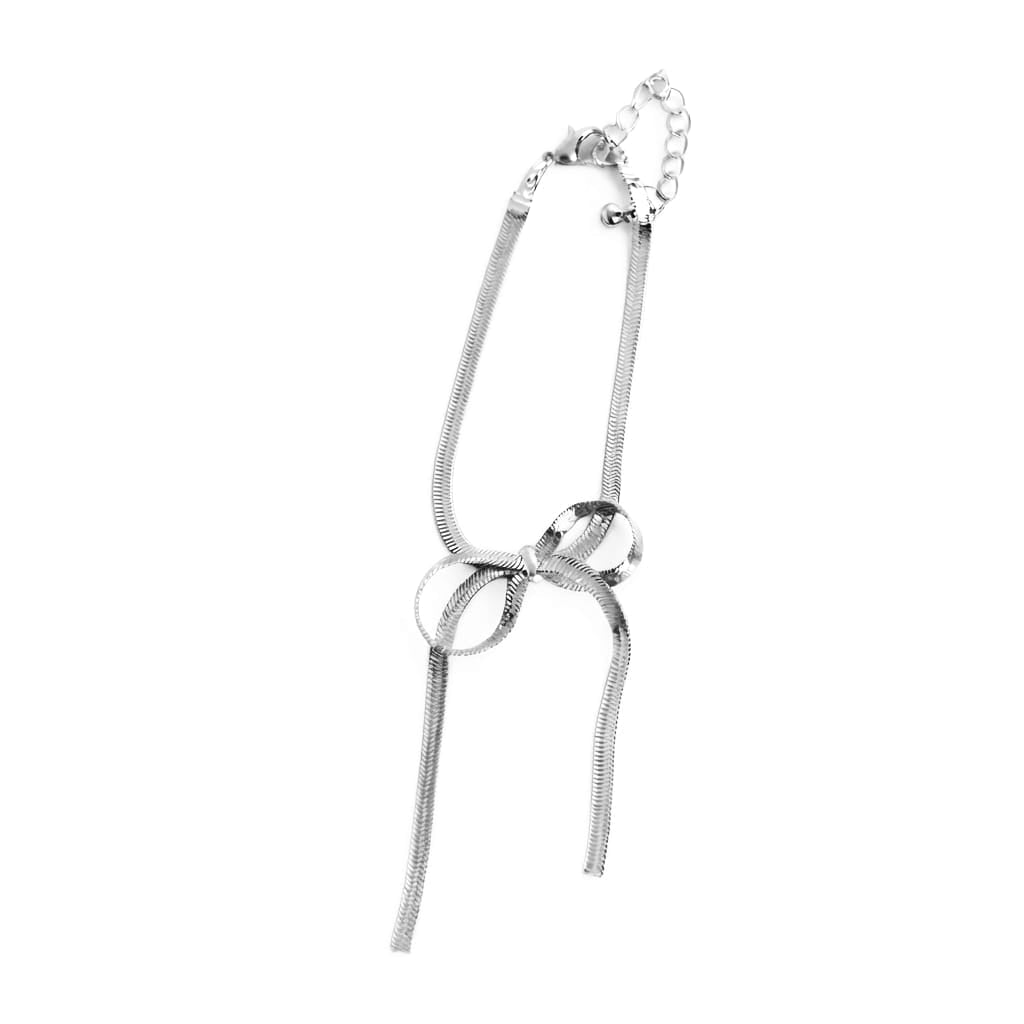 Baño de oro 18K.102 Pulsera de moña plateada