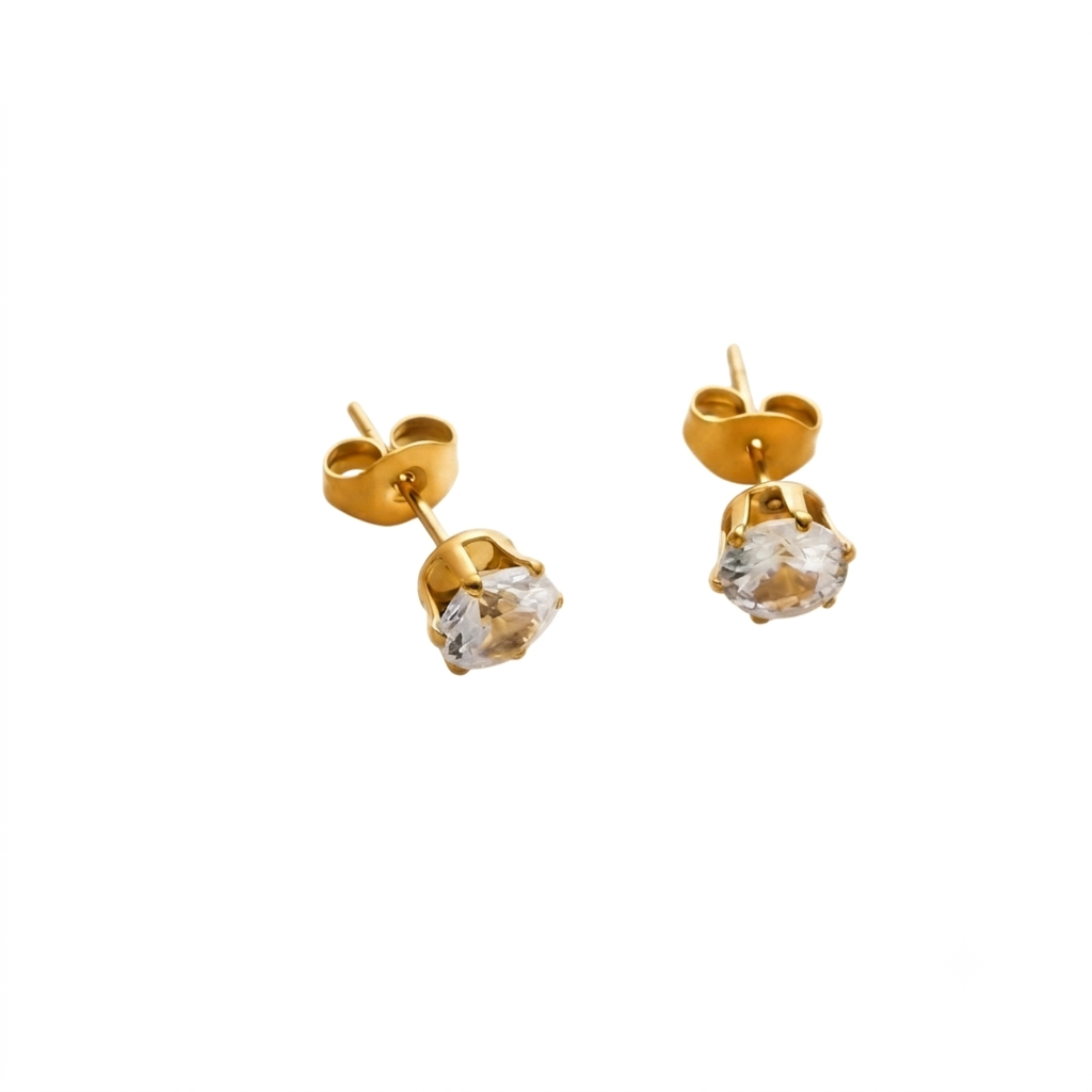 Baño de oro 18k.249 Aretes de diamante dorado