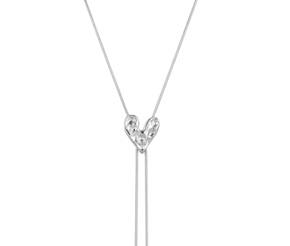 Baño de oro 18k.267 Collar de corazón plateado
