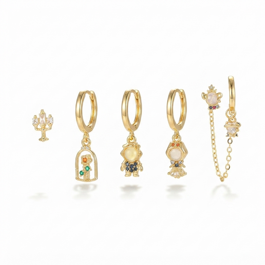Baño de oro 18K.189 Piercing Disney la bella y la bestia