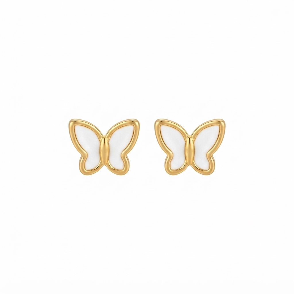 Baño de oro 18K.144 Aretes de mariposa baño de oro
