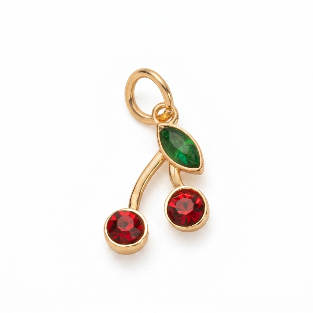 CHARM.23 Charm dorado de cereza