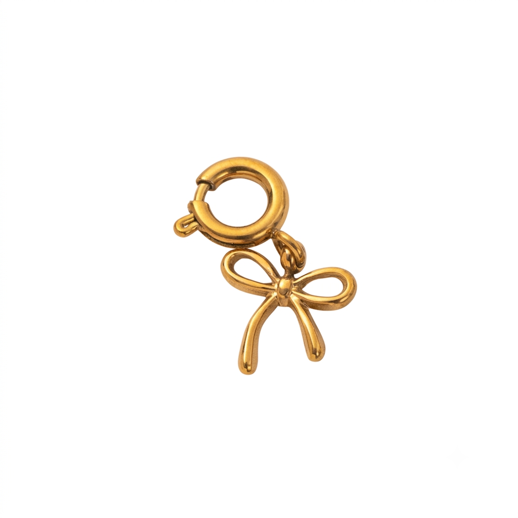 CHARM.50 Charm de moñita dorada