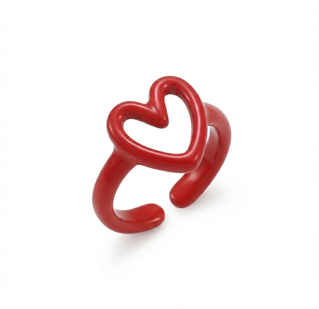 Fantasía fina ANI.63 Anillo rojo de corazón