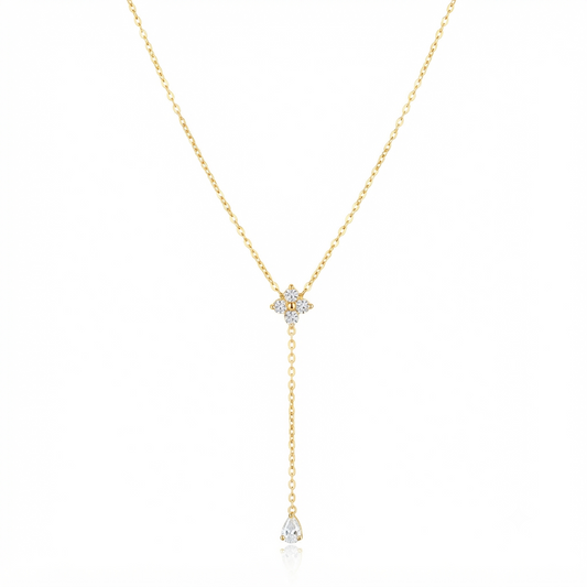 Baño de oro 18k.279 Cadena de florecita con circonias
