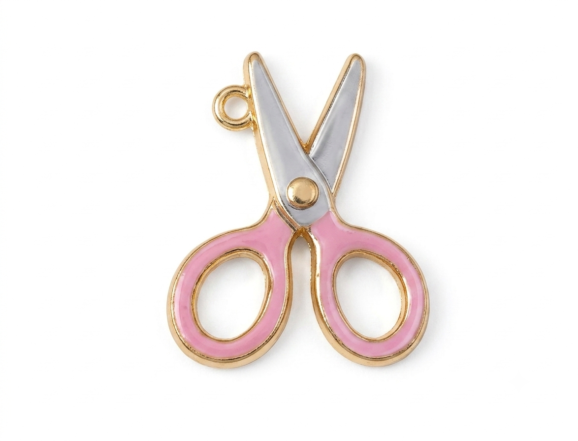 CHARM.58 Charm de tijera rosada