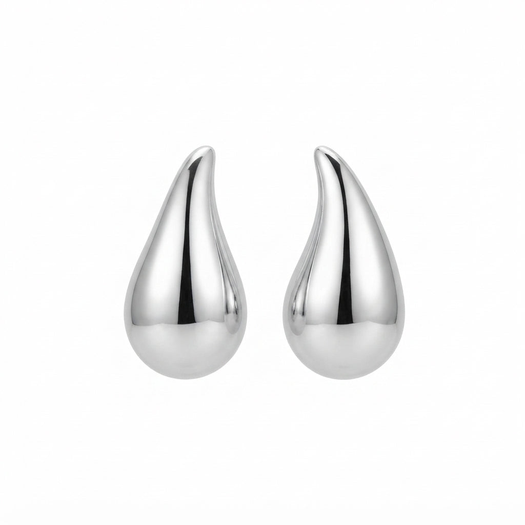 Fantasía fina ARE.46 Aretes de gota plateados