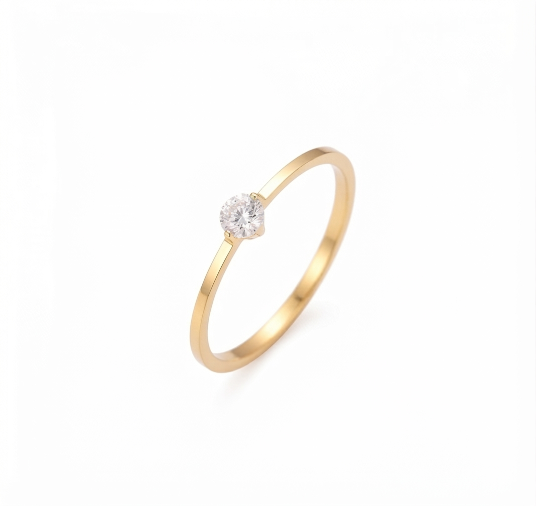 Baño de oro 18K.145 Anillo de compromiso talla 6