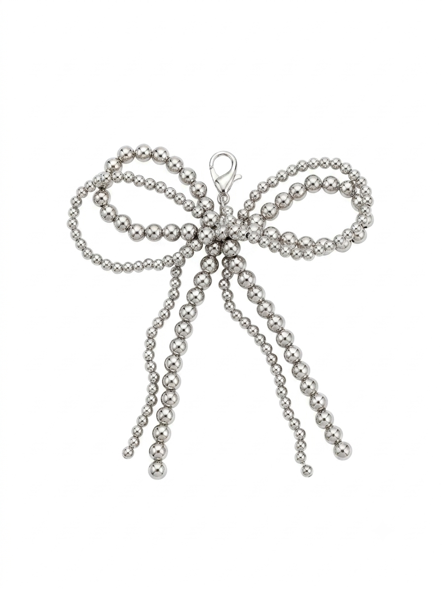 CHARM.7 Charm de tenis perlas gris plateado
