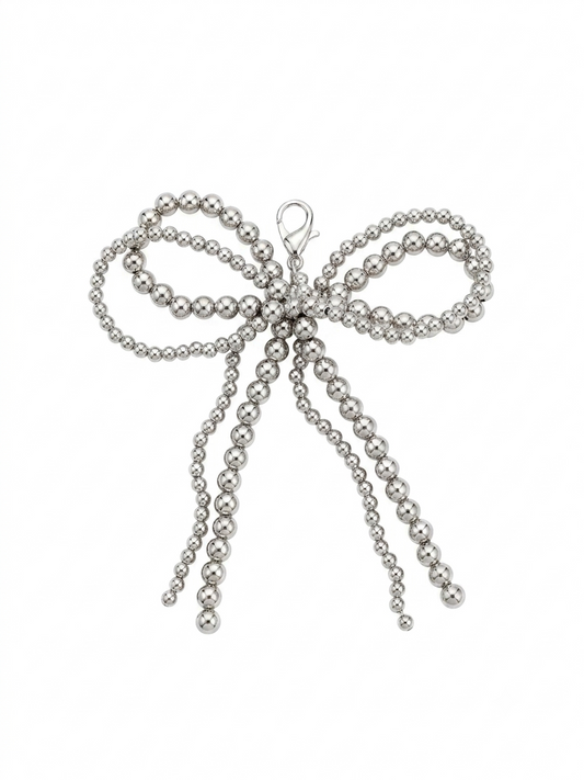 CHARM.7 Charm de tenis perlas gris plateado