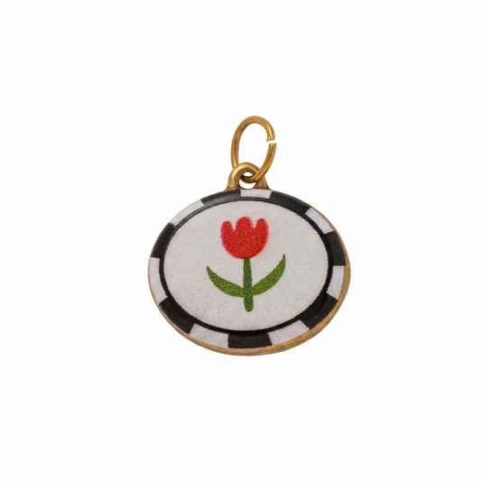 CHARM.39 Charm de tulipán rojo