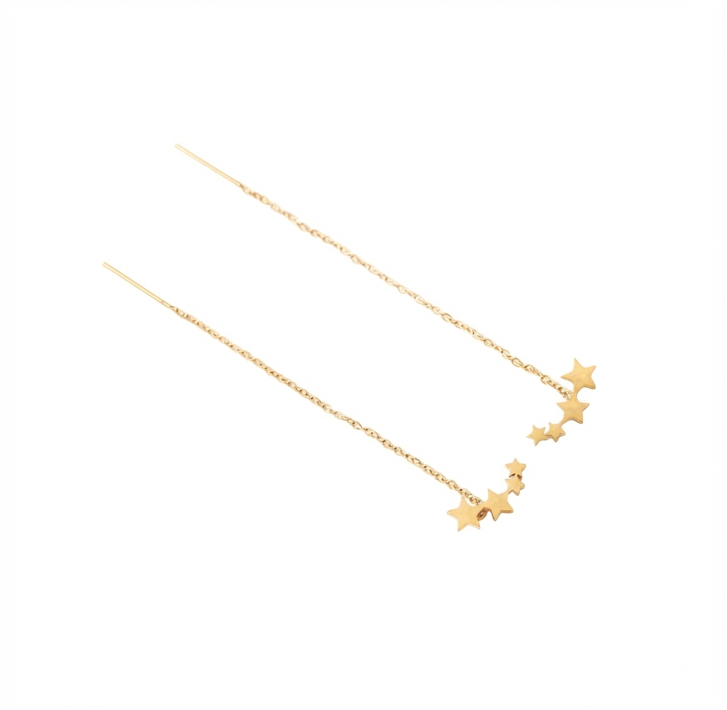 Baño de oro 18K.220 Aretes de estrellitas doradas baño de oro
