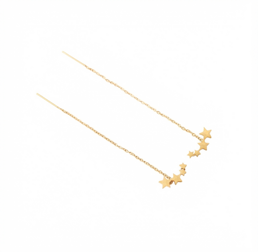 Baño de oro 18K.220 Aretes de estrellitas doradas baño de oro