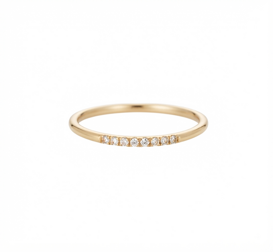 Baño de oro 18K.200 Anillo dorado con circonias blancas talla 7