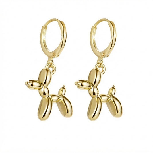 Fantasía fina ARE.151 Aretes de perrito dorado
