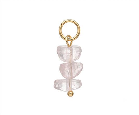 CHARM.18 Charm de perlas rosa transparente
