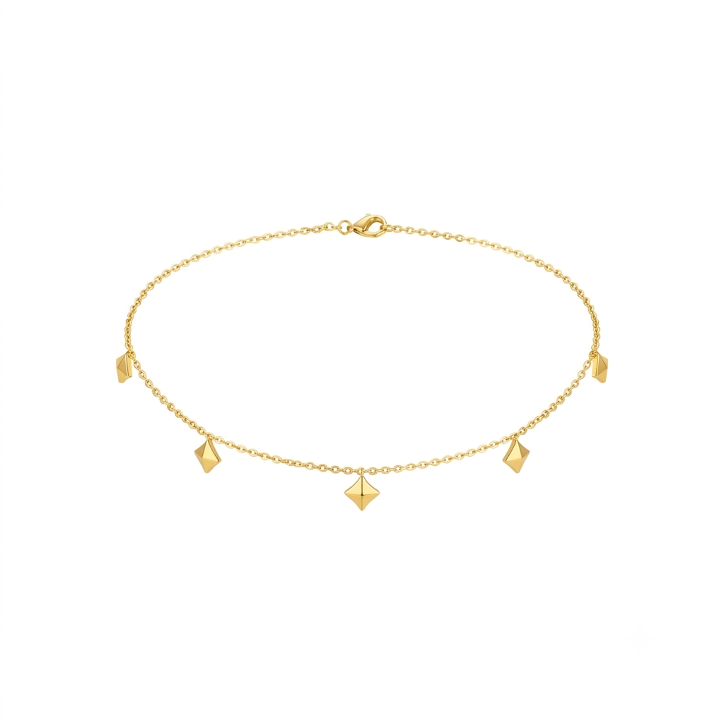 Baño de oro 18K.232 Tobillera de estrellas fugaz