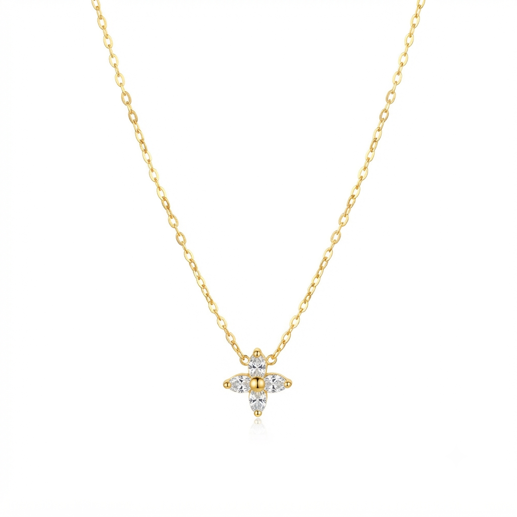 Baño de oro 18k.132 Cadena dorada de florecita