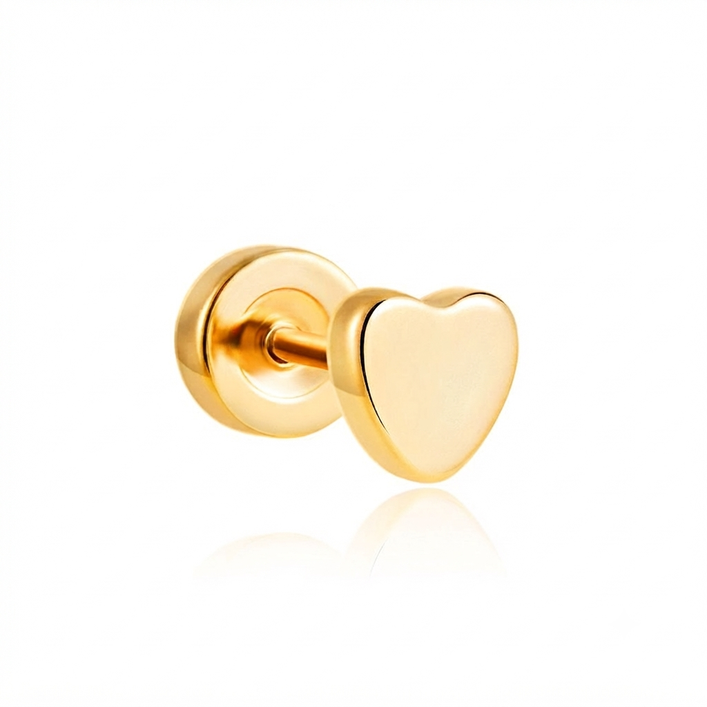 Baño de oro 18K.172 Piercing de corazón baño de oro