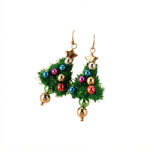 Acrílico NAV.20 Aretes arbolito de navidad con esferas