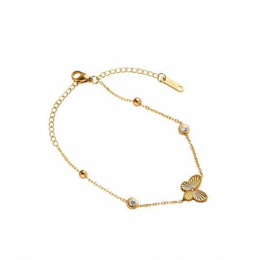 Baño de oro 18K.239 Pulsera de mariposa dorada