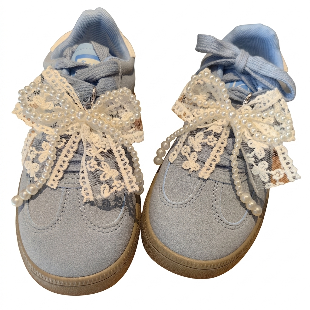 CHARM.3 Charm de tenis encaje y perlas