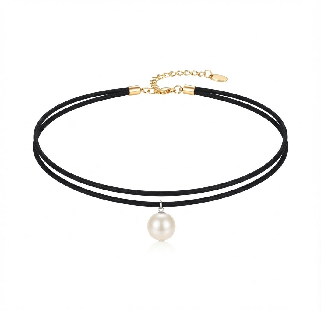Fantasía fina CHOCK.6 Chocker perla blanca
