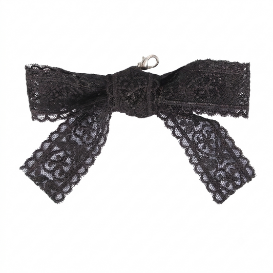 CHARM.10 Charm de tenis moño de encaje negro