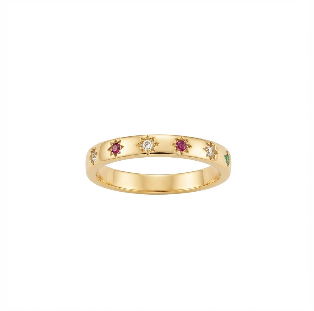 Baño de oro 18K.157 Anillo con circonias talla 6