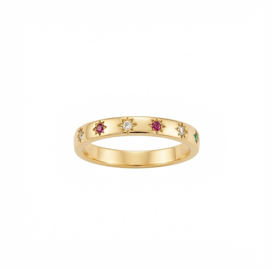 Baño de oro 18K.157 Anillo con circonias talla 6