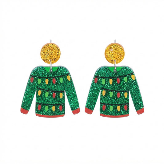 Acrílico NAV.4 Aretes de suéter navideño