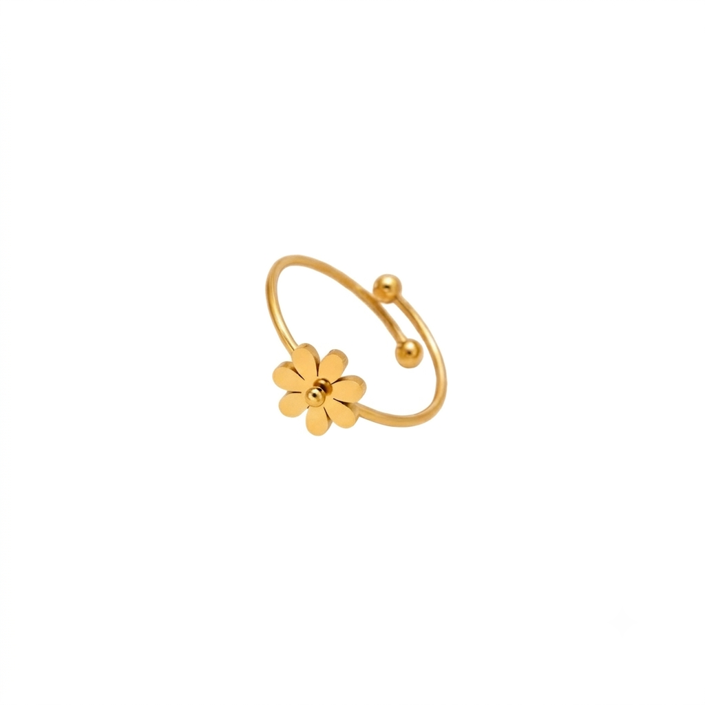 Baño de oro 18k.252 Anillo de margarita