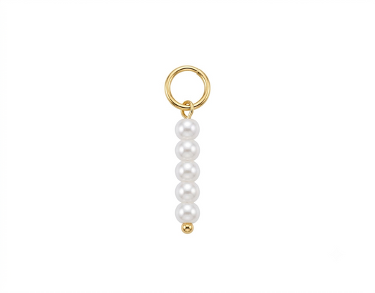 CHARM.14 Charm de perlas blancas