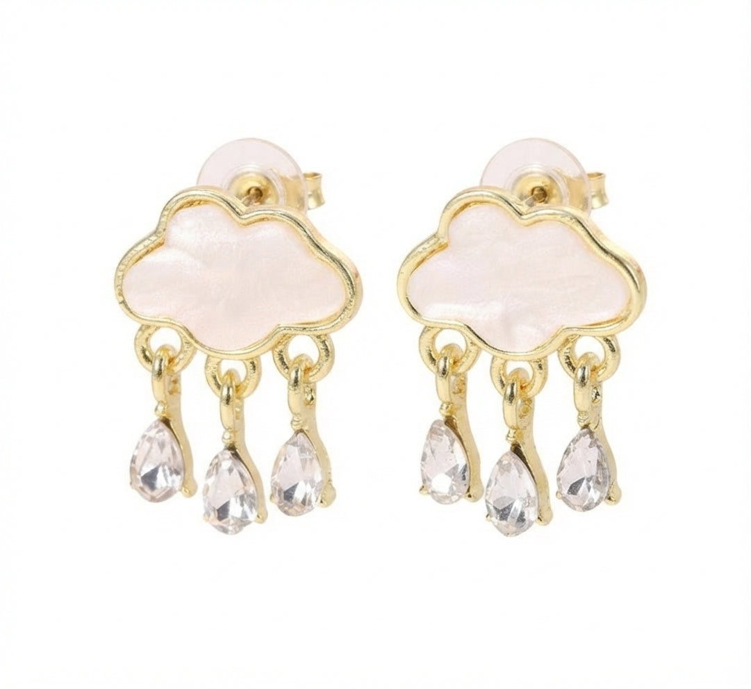 Fantasía fina ARE.157 Aretes de nube dorados
