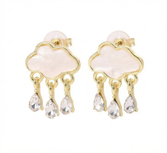 Fantasía fina ARE.157 Aretes de nube dorados