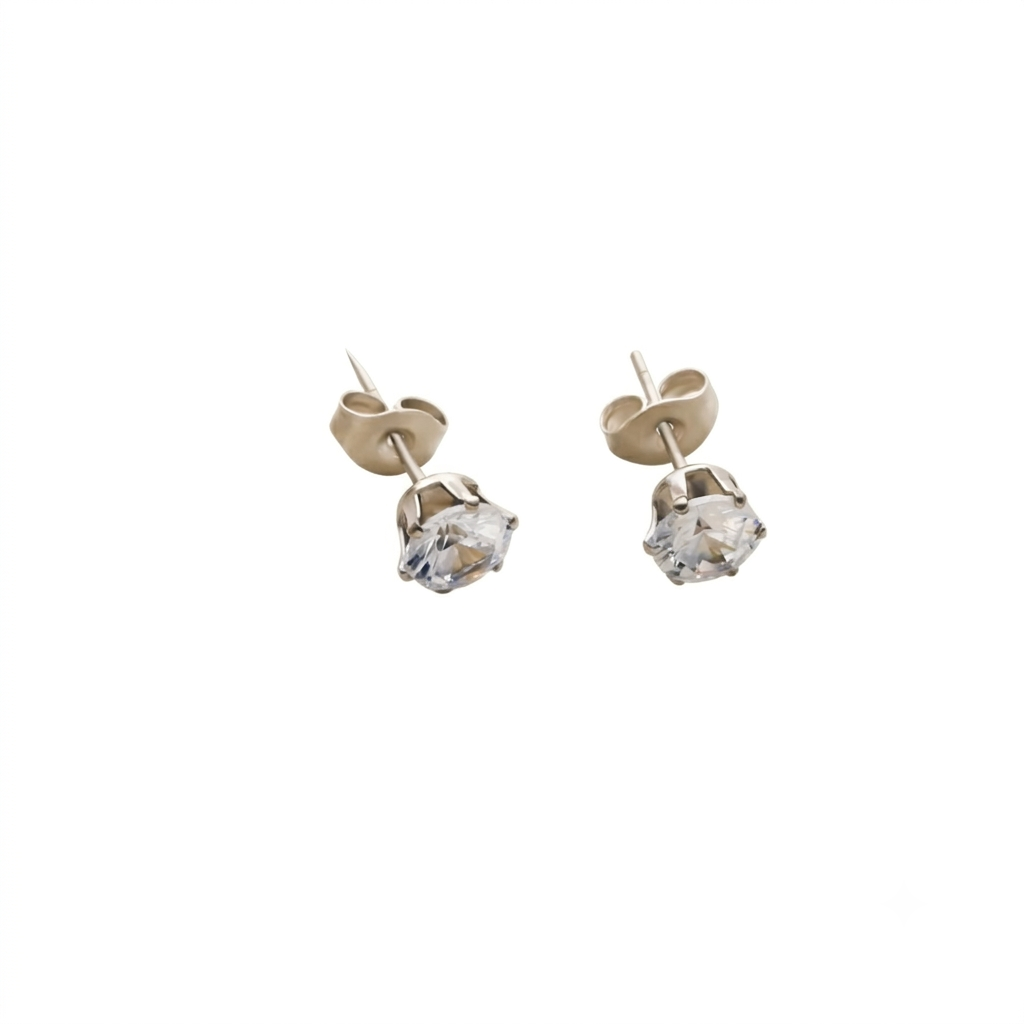 Baño de oro 18k.248 Aretes de diamantes plateados