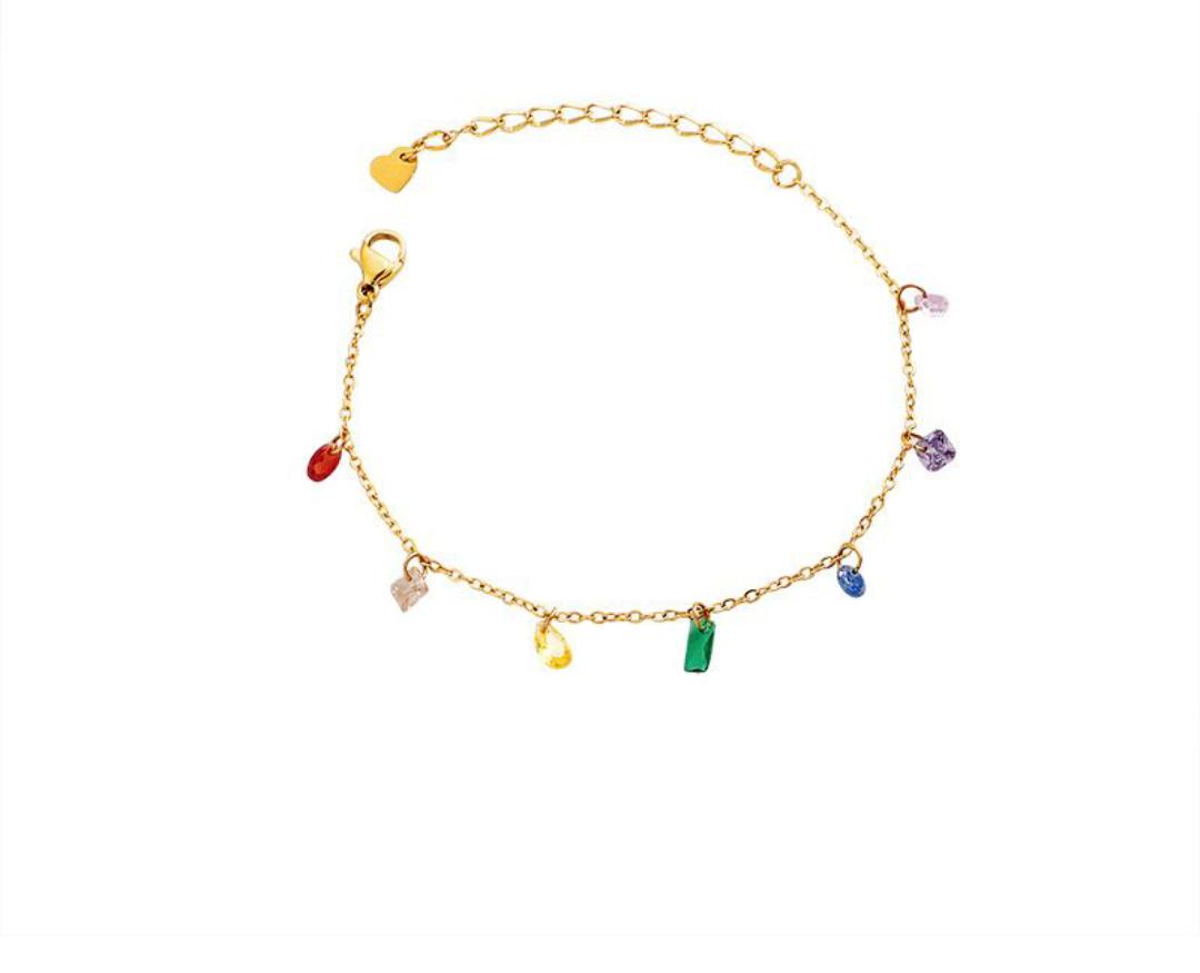 Baño de oro 18k.81 Pulsera de arcoiris