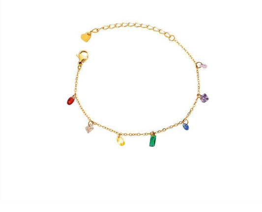 Baño de oro 18k.81 Pulsera de arcoiris
