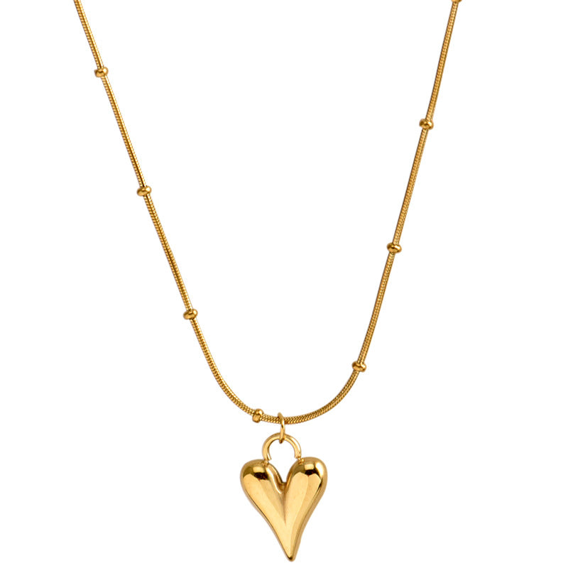 Baño de oro 18k.264 Cadena corazón dorado